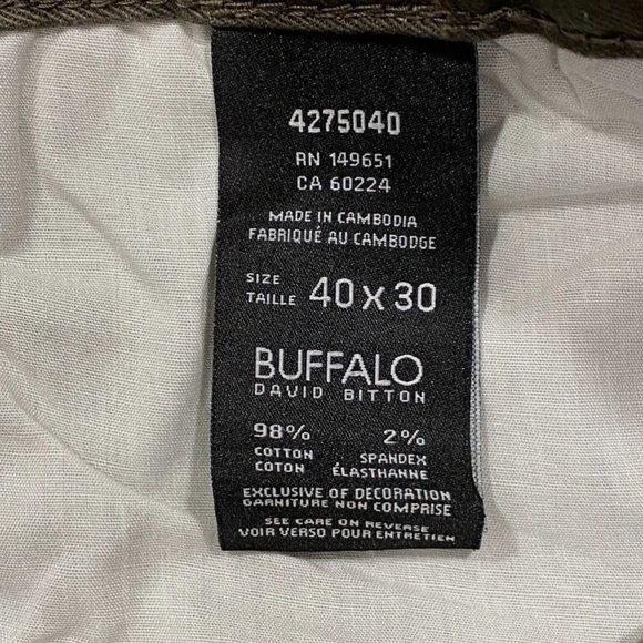 Buffalo SAM Brown Denim Jeans Pants Men's 40 x 30" Slim Fit Straight Leg - Picture 11 of 12